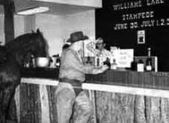 Bob Erickson and a horse named Rebel, posing for a photograph to promote the Williams Lake Stampede, 1972. Fred Waterhouse photo